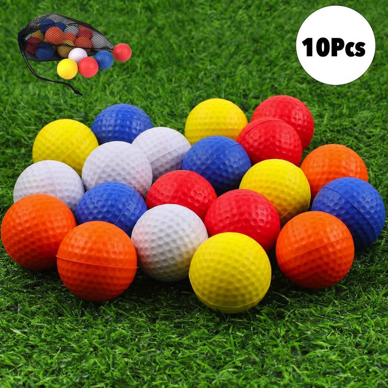 Random Color Foam Golf Balls, 10pcs set Practice Golf Balls, Realistic Feel and Long Lasting Limited Fligh Practice Golf Balls for Backyard