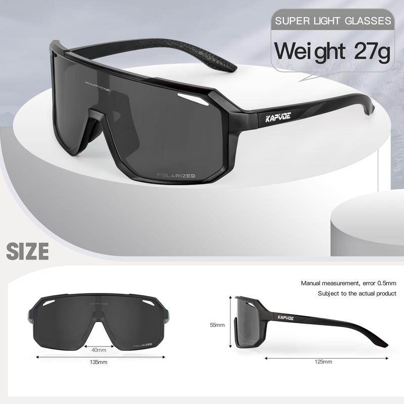 KAPVOE Polarized Cycling Glasses Sports Sunglasses, UV400 Protection Running Fishing Driving Baseball Glasses for Men Women