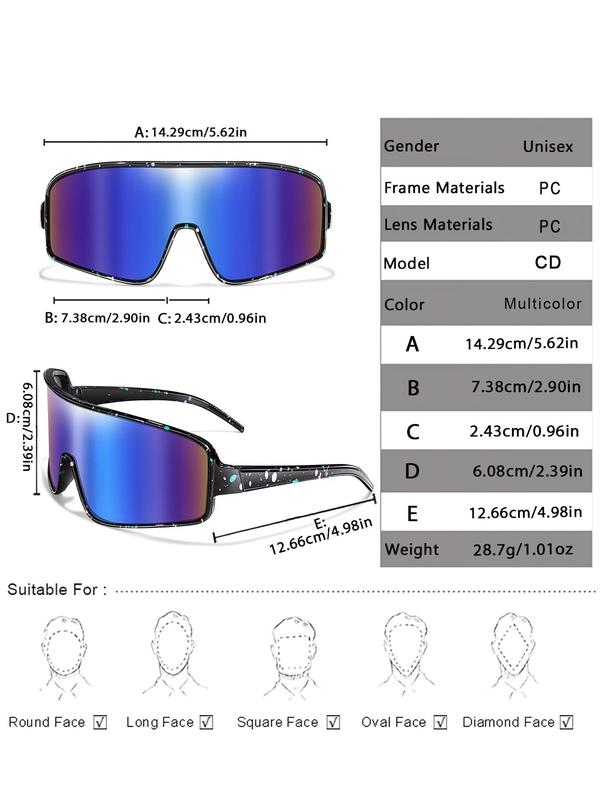 Unisex Colorblock Cycling Sunglasses, Windproof Sunglasses, Outdoor Sports Sunglasses for Cycling, Hiking, Running, Fishing, Travel, Beach, Party