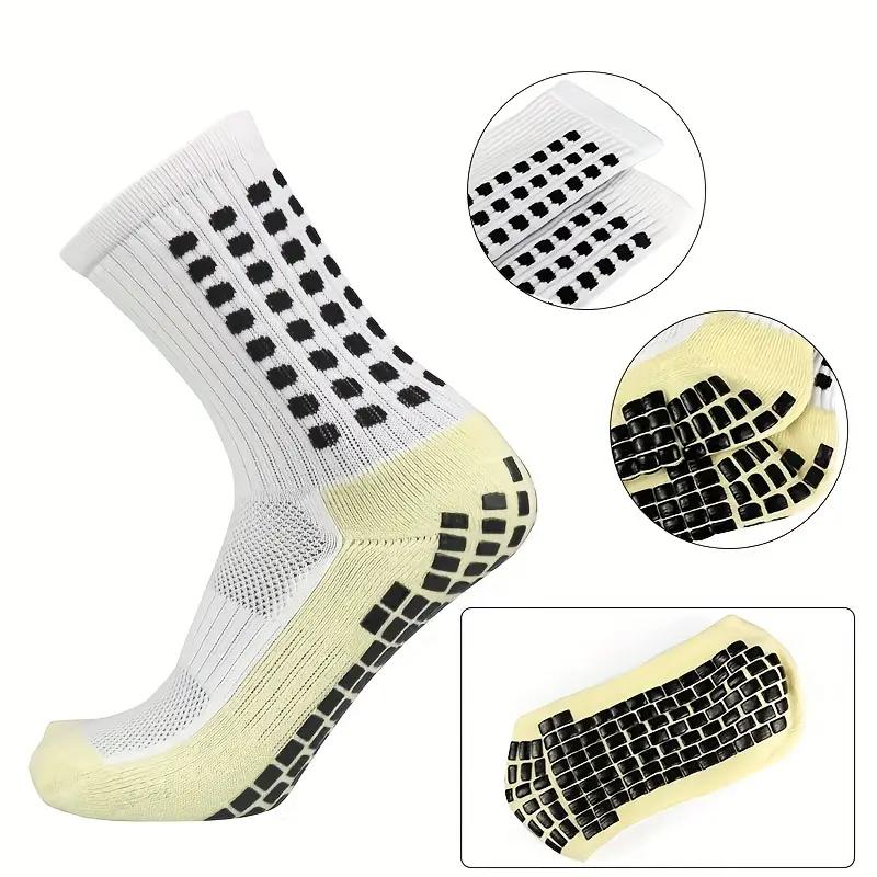 3 6 10 Pairs Mens Elite Football Soccer Socks, Breathable Cushioned With Non-Slip Silicone Grips, Mid-Calf Professional Training,Football Matches, Fitness Workouts