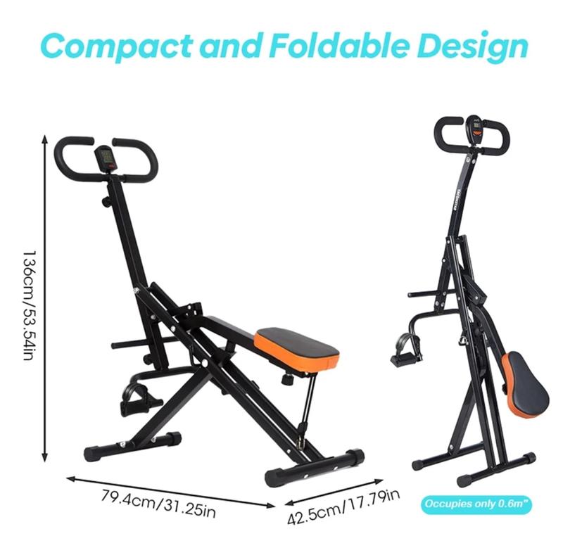 Squat Machine Row-N-Ride,Full Body Workout Squat Assist Machines Max 400lb for Cardio