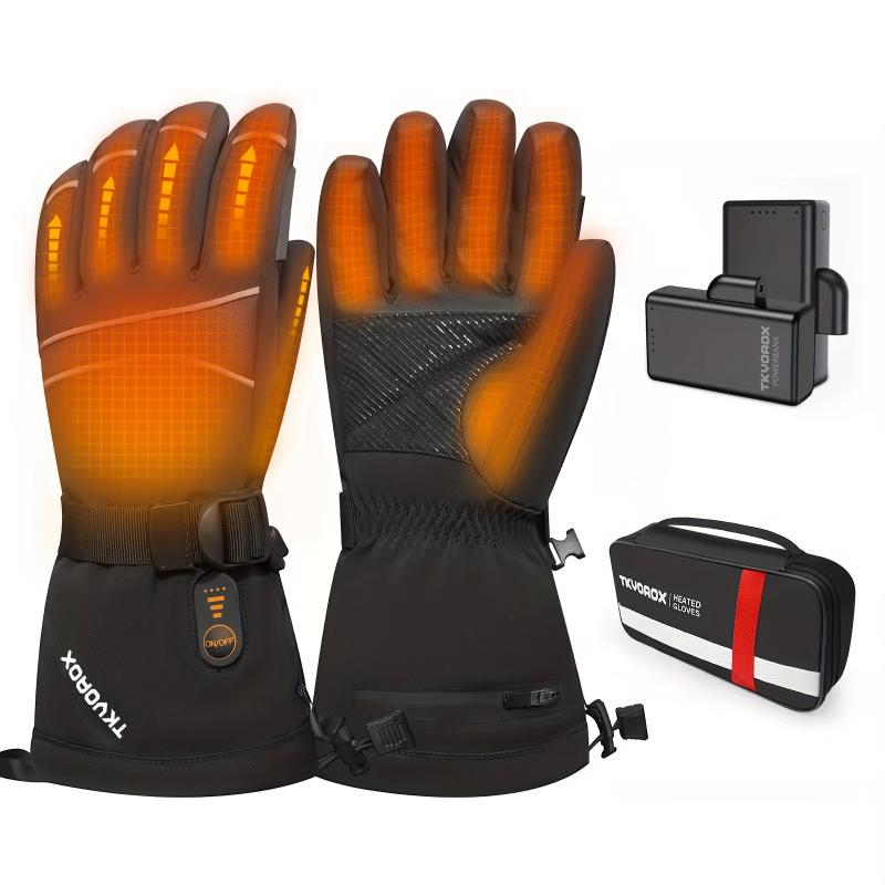 Winter Warmth Rechargeable Heated Gloves - Touchscreen Gloves for Men and Women - Perfect for Skiing, Hiking, Riding, and Outdoor Activities - Water-Resistant, Adjustable, and Comfortable