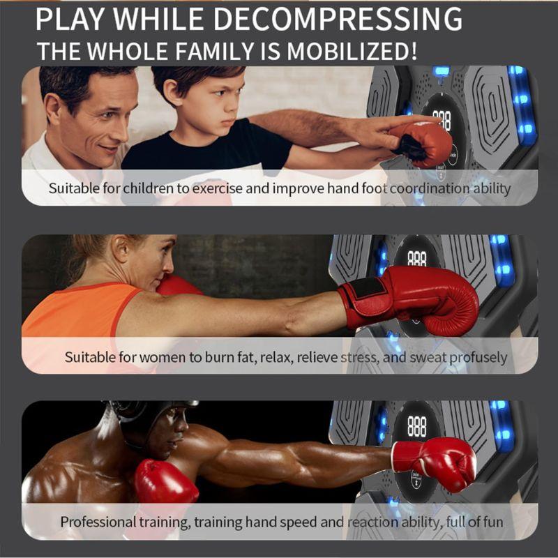 IntelligentMusic Boxing Machine Blue Tooth Wall-mounted LED Light rechargeable boxing machine indoor fitness space-saving