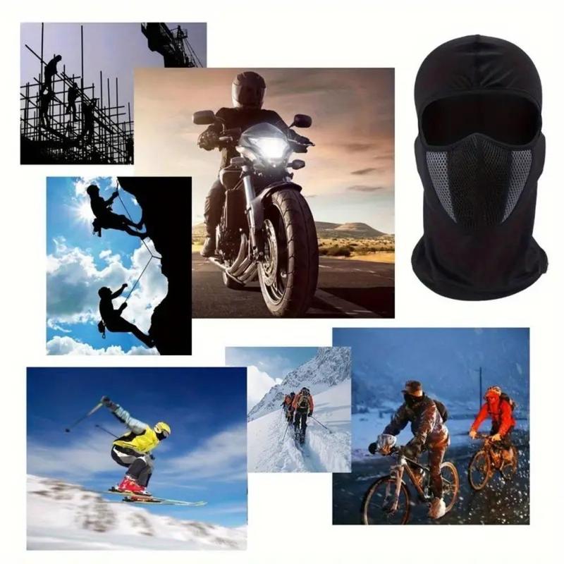 Full Face Mask, Breathable Sun Protective Face Mask, Patchwork Design Full Face Neck Mask, Breathable Outdoor Riding Ice Silk Mask