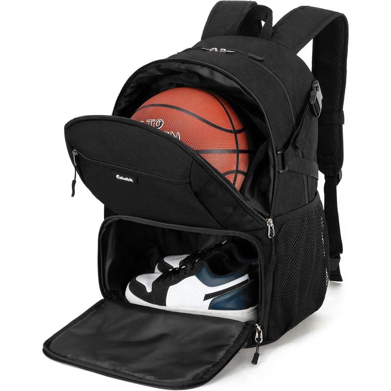 Basketball Backpack with Shoe Compartment Large Basketball Bag with Ball Holder for Men Women Gym Backpack fit Volleyball Football for Sports Travel Gym