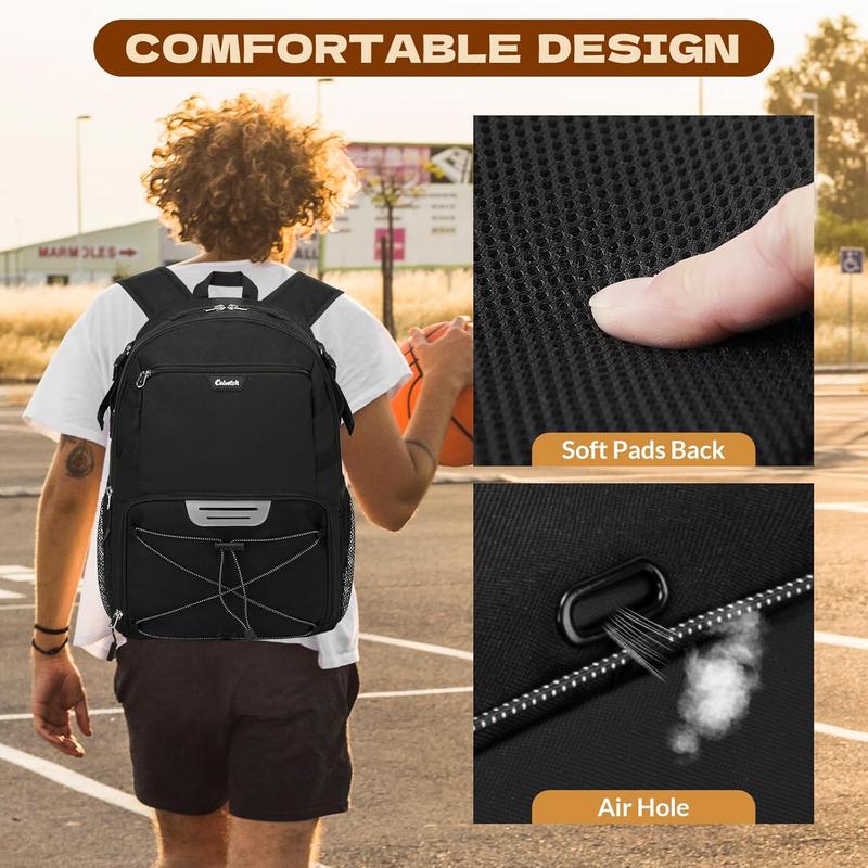 Basketball Backpack with Shoe Compartment Large Basketball Bag with Ball Holder for Men Women Gym Backpack fit Volleyball Football for Sports Travel Gym