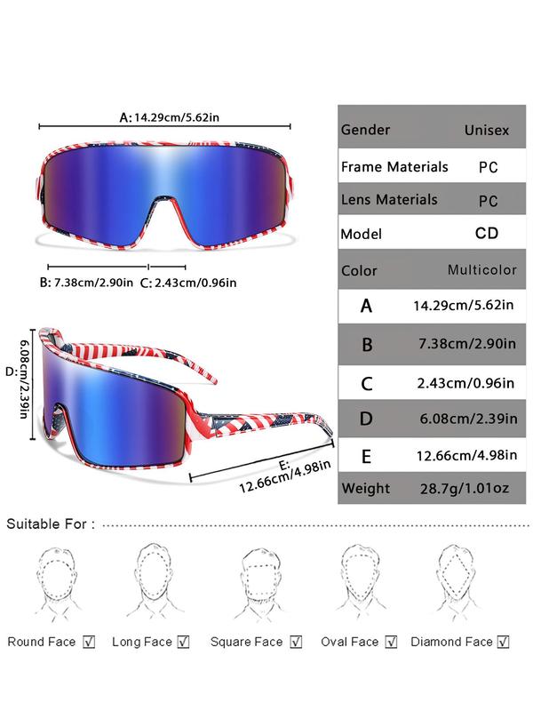 Unisex Colorblock Cycling Sunglasses, Windproof Sunglasses, Outdoor Sports Sunglasses for Cycling, Hiking, Running, Fishing, Travel, Beach, Party