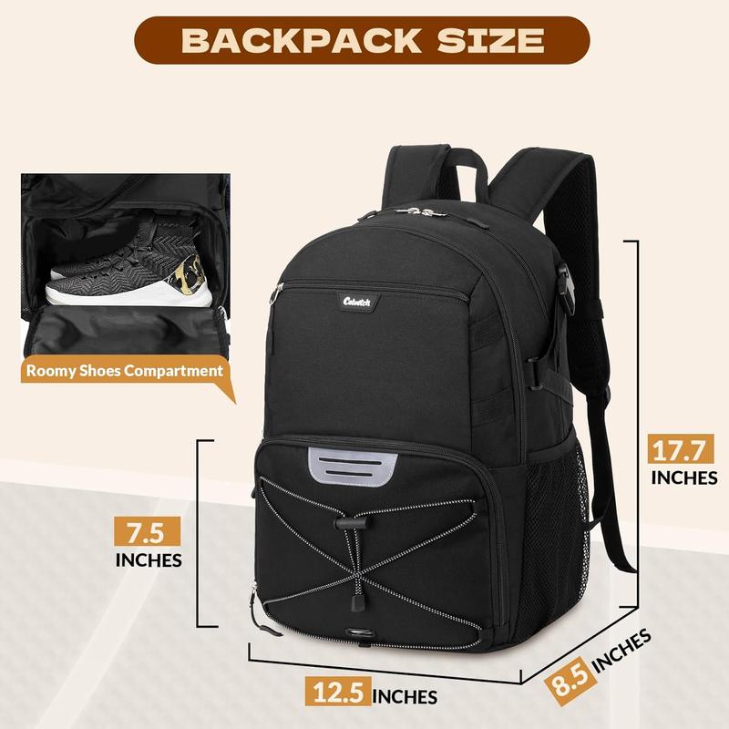 Basketball Backpack with Shoe Compartment Large Basketball Bag with Ball Holder for Men Women Gym Backpack fit Volleyball Football for Sports Travel Gym