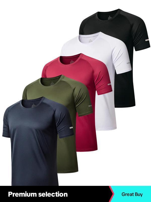 Men's Plain Round Neck Raglan Sleeve Spring Sports Football Jersey, Quick Drying Breathable T-shirt, Casual Tee Tops for Gym Workout Running Back to School, Mens Clothes, Please Purchase A Size Up, Fall Outfits 2024