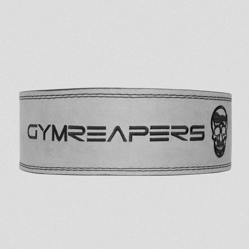 GYMREAPERS 10mm Lever Weightlifting Belt - Gray, IPF, IPL, USPA, USAPL Approved