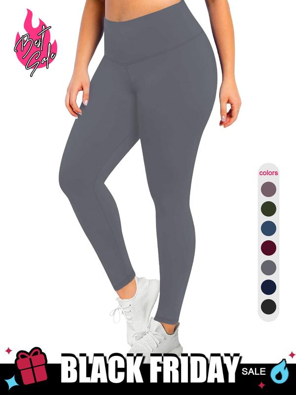  Solid High Waist Leggings, Casual Comfy High Stretch Seamless Skinny Yoga Pants, Summer Clothes Women, Scrunch Leggings, Lady Bottoms for All Seasons