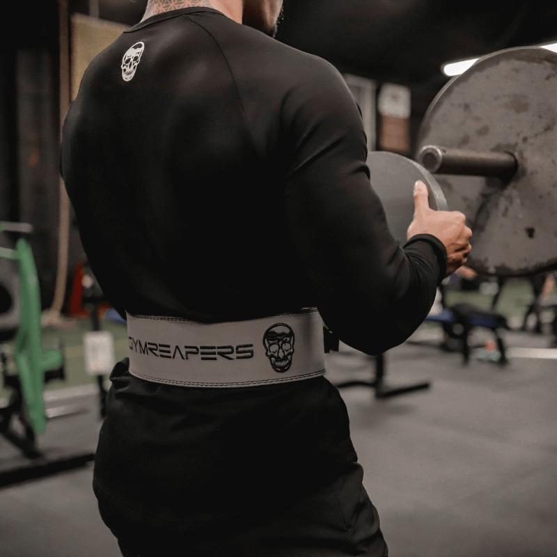 GYMREAPERS 10mm Lever Weightlifting Belt - Gray, IPF, IPL, USPA, USAPL Approved