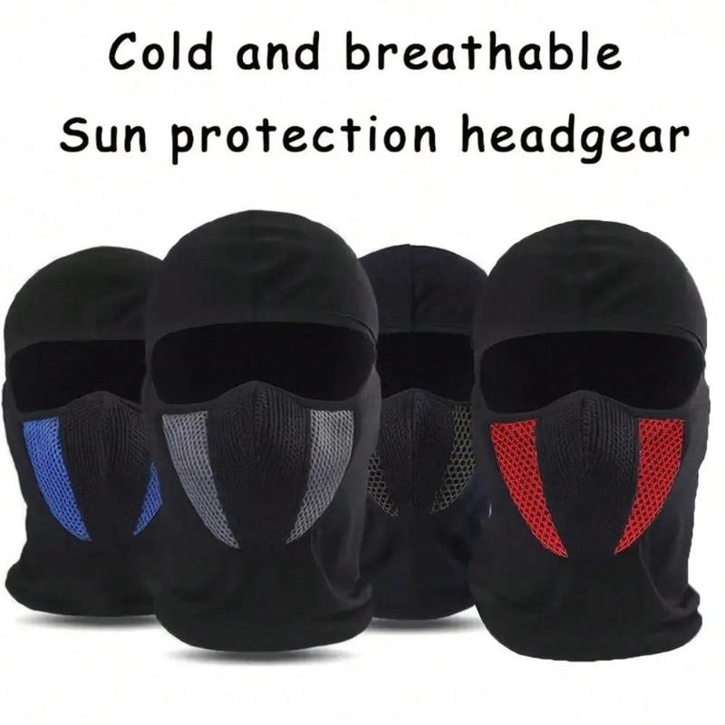 Full Face Mask, Breathable Sun Protective Face Mask, Patchwork Design Full Face Neck Mask, Breathable Outdoor Riding Ice Silk Mask