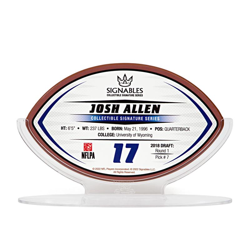 Josh Allen NFLPA Sports Collectible Digitally Signed