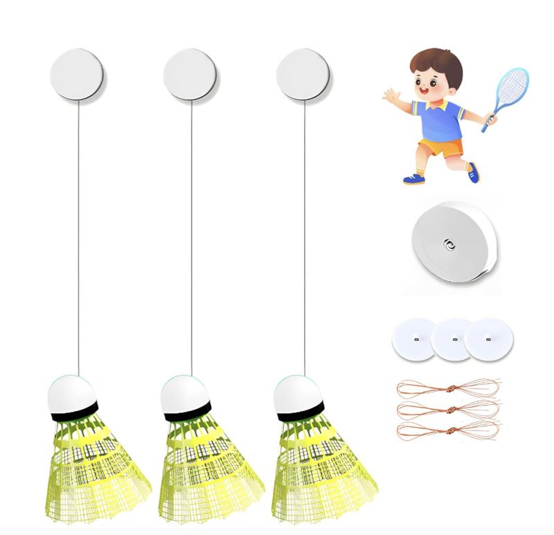 Adjustable Badminton Rebound Trainer - Automatic Rebound Badminton Practice Device for Single Players, Elastic Stretch Training Tool