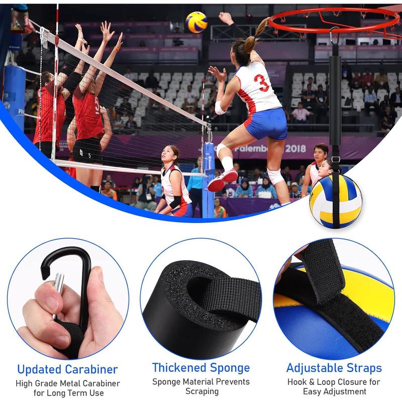 TOBW Volleyball Spike Trainer, Elastic Self-Training Volleyball Resistance Band with Adjustable Waist Belt, Adjustable Volleyball Holder for Practicing Serving, Spiking, Arm Swing Passing