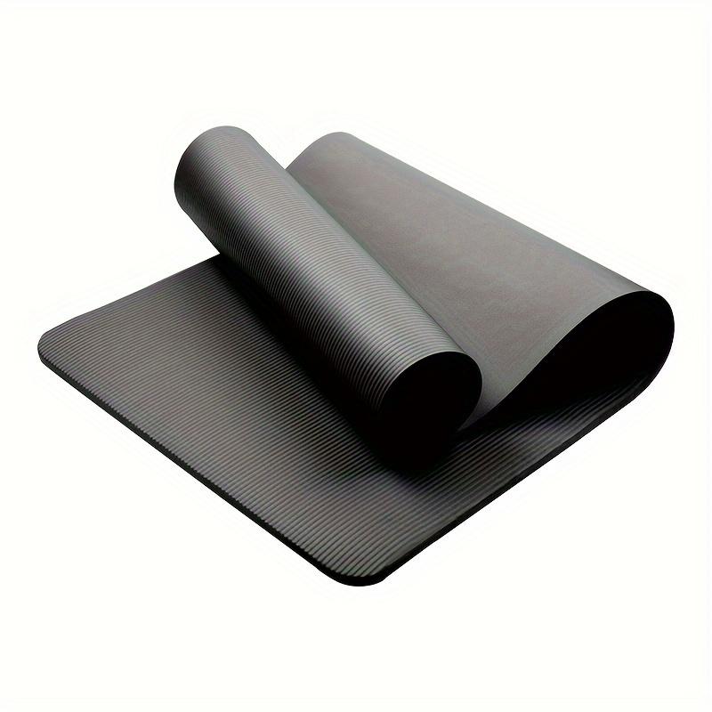 1pc SY Men'S Gym Mat - NBR Anti-Slip, Wear-Resistant, Sound Insulation, Shock Absorption, Solid Black, Extra-Thick Exercise & Fitness Mat for Yoga, Pilates, and Floor Workouts