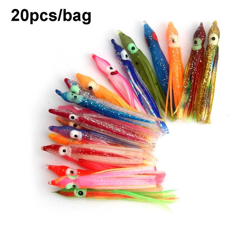 Artificial Fishing Lure, 20pcs Glitter Soft Fishing Lure, Fishing Bait, Outdoor Fishing Accessories for Fishing Enthusiasts