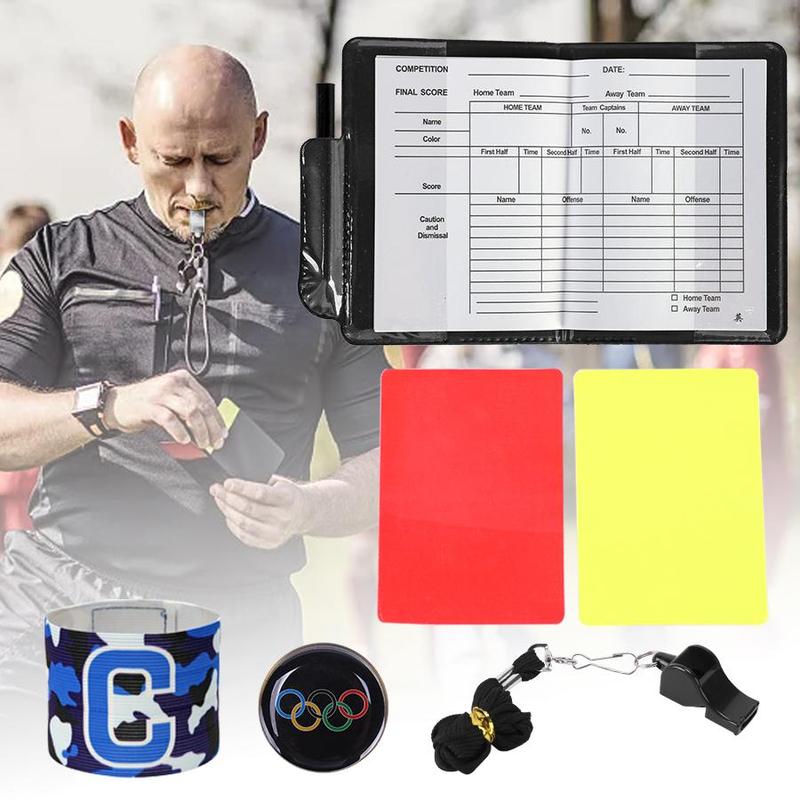 Football Referee Set, 1 Set Professional Football Referee Set with Whistle, Sports & Outdoor Accessories for Football Game