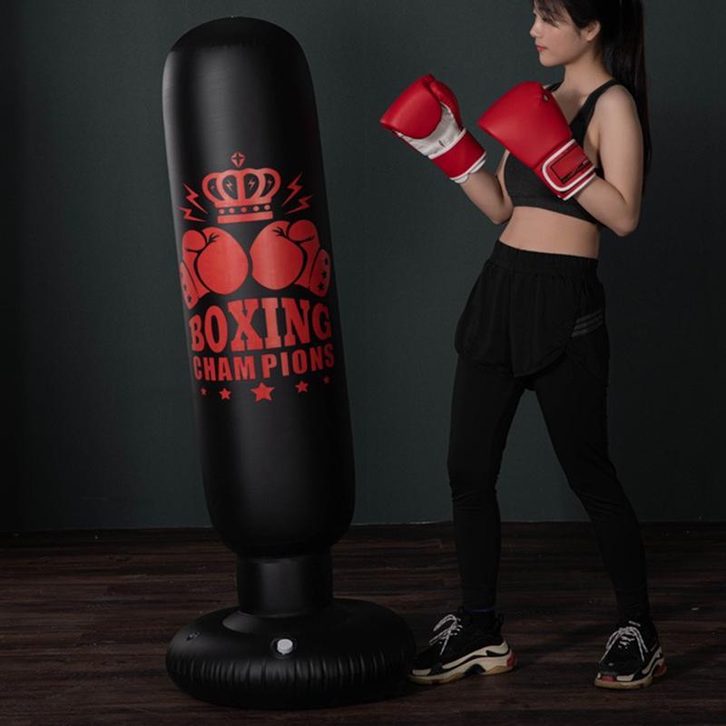 Boxing Sandbag, Fitness Vertical Inflatable Sandbag, Adult Inflatable Tumbler Sandbag Vent Column, Fitness Equipment for Home Gym, Christmas Gift