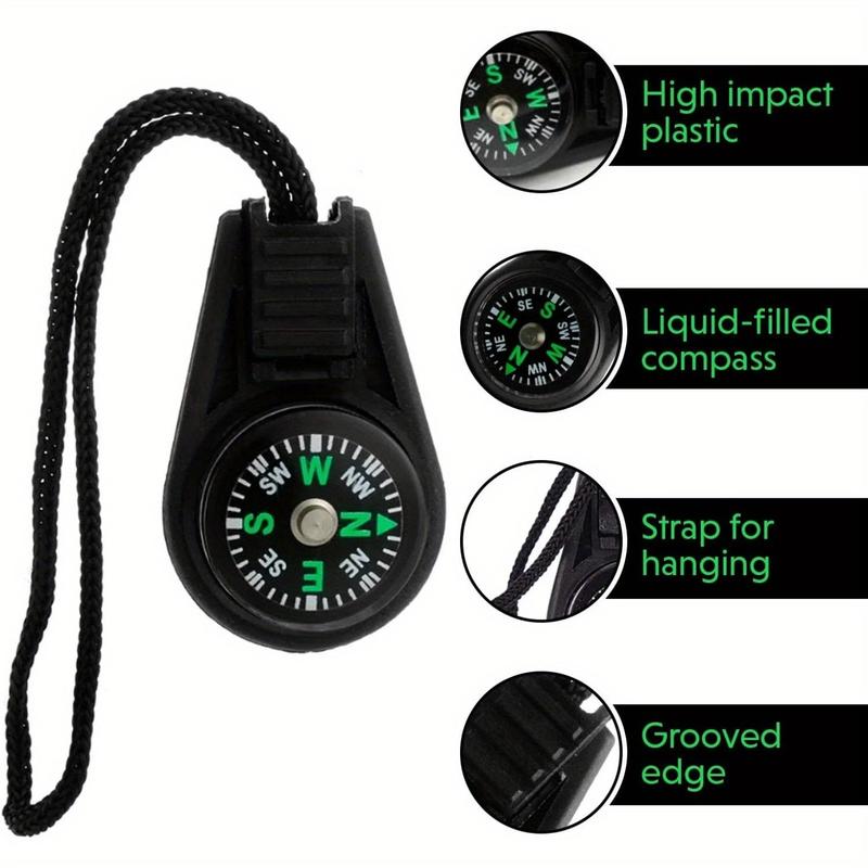 Mini Survival Compass, 8 Counts Outdoor Camping Hiking Pocket Compass, Liquid Filled Mini Compass for Paracord Bracelet Necklace Key Chain