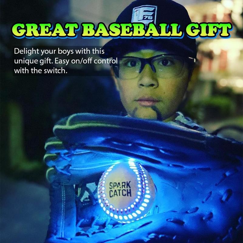 SPARK CATCH Light Up Baseball, Glow in The Dark Baseball, Sports Gear Accessories Gifts for Boys 8 9 10 11 12 13 14 15 Years Old, Kids Teens All Ages Gift Ideas