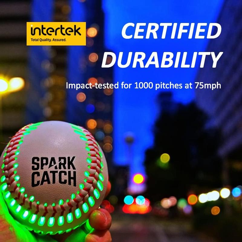 SPARK CATCH Light Up Baseball, Glow in The Dark Baseball, Sports Gear Accessories Gifts for Boys 8 9 10 11 12 13 14 15 Years Old, Kids Teens All Ages Gift Ideas