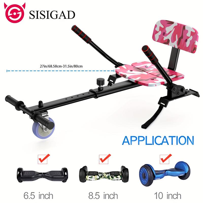 SISIGAD Hoverboard Kart Seat Attachment with Adjustable Frame Compatible with 6.5