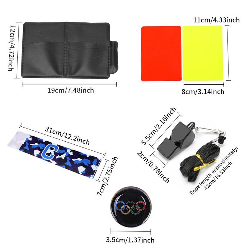 Football Referee Set, 1 Set Professional Football Referee Set with Whistle, Sports & Outdoor Accessories for Football Game