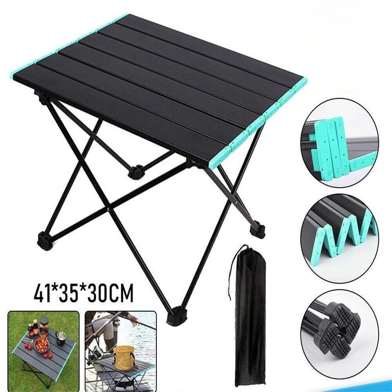 Adjustable Height Folding Table, 1 Count Lightweight Portable Aluminum Frame Camping Folding Table with Bag, Home Organizer for Outdoor Camping Picnic