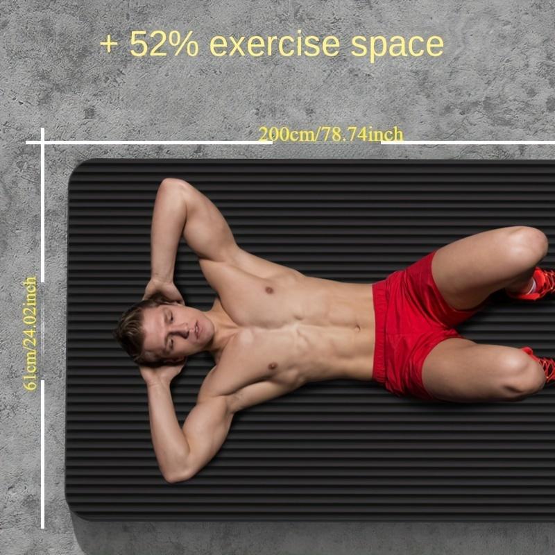 1pc SY Men'S Gym Mat - NBR Anti-Slip, Wear-Resistant, Sound Insulation, Shock Absorption, Solid Black, Extra-Thick Exercise & Fitness Mat for Yoga, Pilates, and Floor Workouts