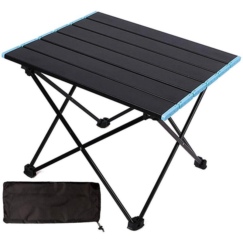 Adjustable Height Folding Table, 1 Count Lightweight Portable Aluminum Frame Camping Folding Table with Bag, Home Organizer for Outdoor Camping Picnic