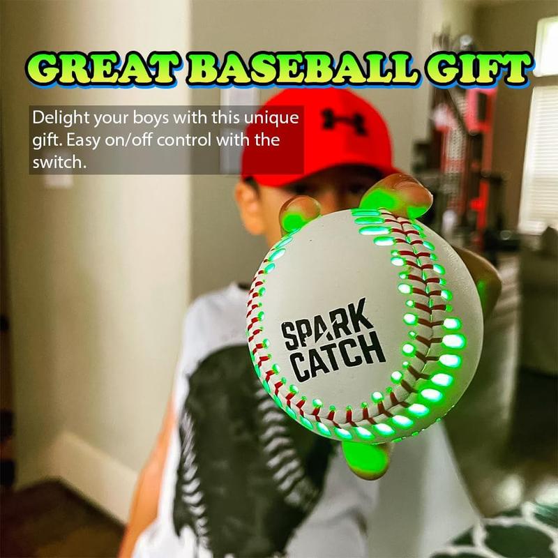 SPARK CATCH Light Up Baseball, Glow in The Dark Baseball, Sports Gear Accessories Gifts for Boys 8 9 10 11 12 13 14 15 Years Old, Kids Teens All Ages Gift Ideas