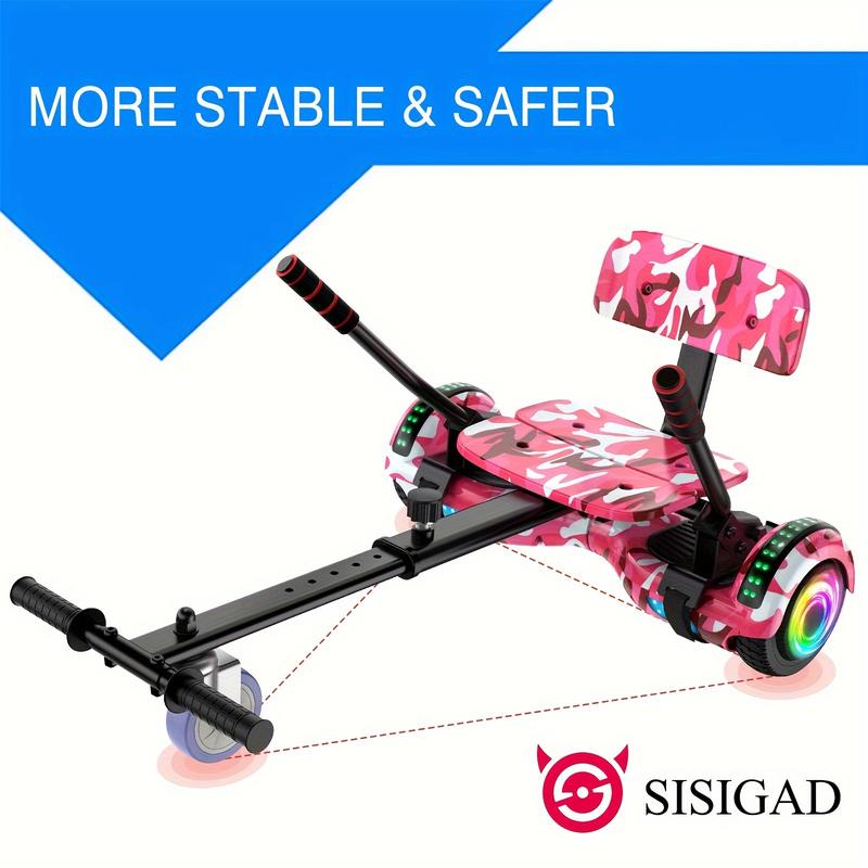 SISIGAD Hoverboard Kart Seat Attachment with Adjustable Frame Compatible with 6.5