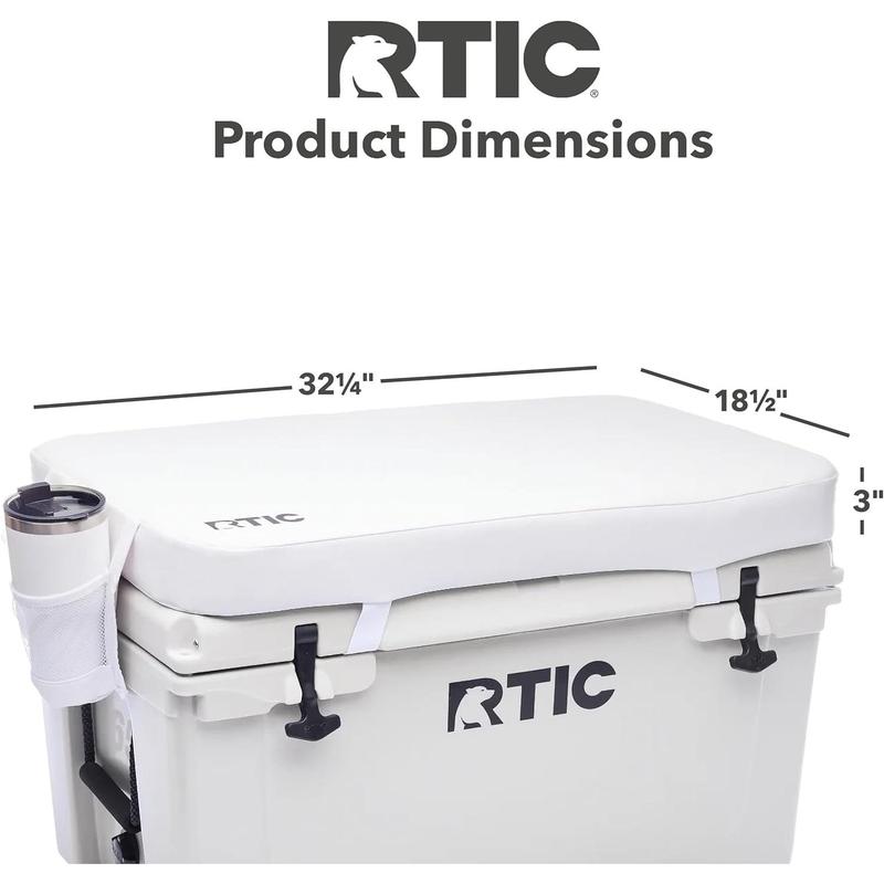 RTIC Ultra-Tough Cooler Seat Cushion, Great for Family Travels, Boating Or Hunting, Easy Clean Vinyl, Buckle Fastening and Anti Slip