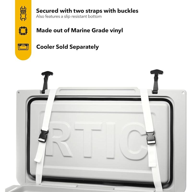 RTIC Ultra-Tough Cooler Seat Cushion, Great for Family Travels, Boating Or Hunting, Easy Clean Vinyl, Buckle Fastening and Anti Slip