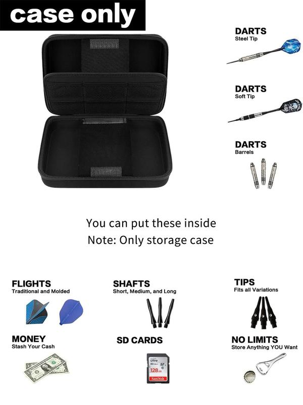 Multifunctional Travel Organizers, Dart Case for 16 Steel Tip and Soft Tip Darts, Dart Carrying Storage Holder, Travel Organizer for Dart Tips, Shafts and Flights