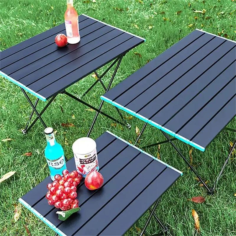 Adjustable Height Folding Table, 1 Count Lightweight Portable Aluminum Frame Camping Folding Table with Bag, Home Organizer for Outdoor Camping Picnic