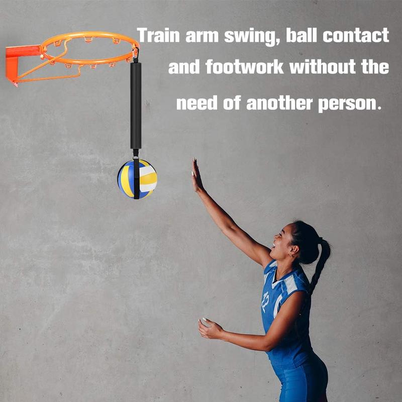 TOBW Volleyball Spike Trainer, Elastic Self-Training Volleyball Resistance Band with Adjustable Waist Belt, Adjustable Volleyball Holder for Practicing Serving, Spiking, Arm Swing Passing